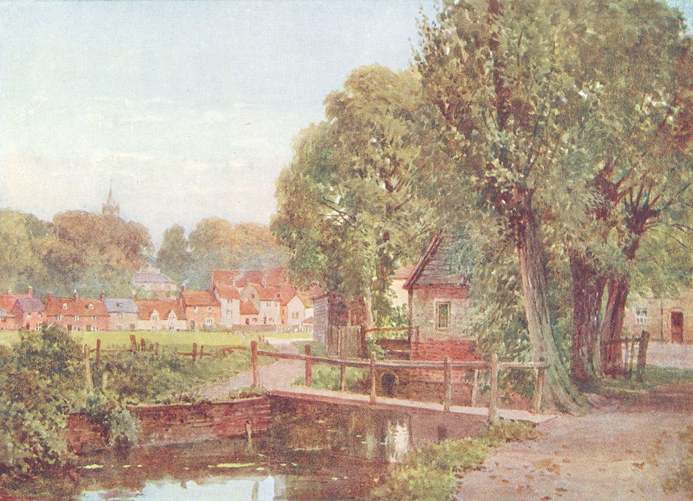 Aylesbury, Buckinghamshire by Sutton Palmer 1920 old antique print picture